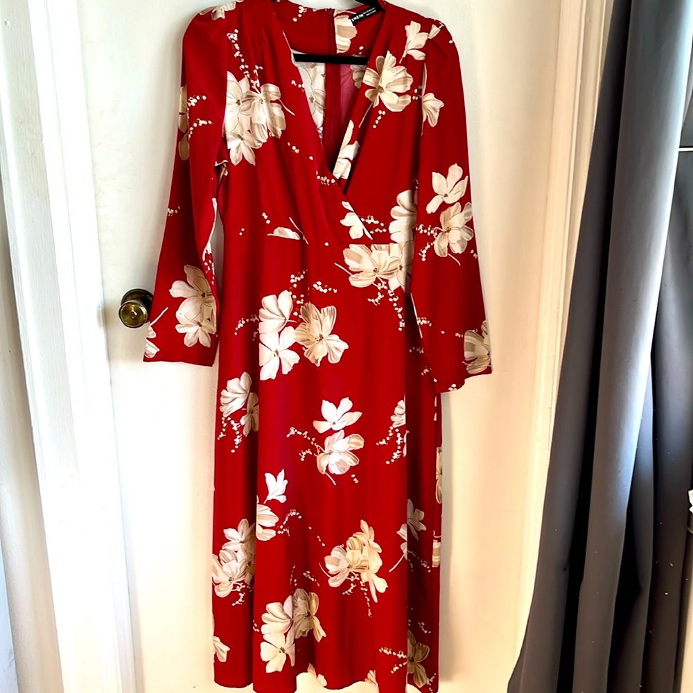 Long sleeve print maxi dress size L